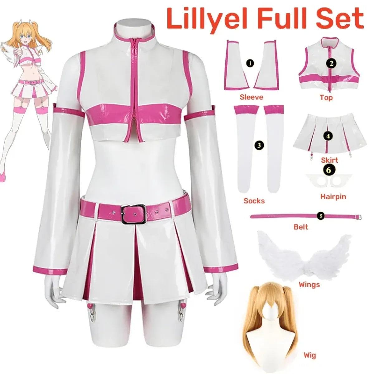 2.5D Seduction Lilysa Amano Cosplay Costume – Full Set with Wig